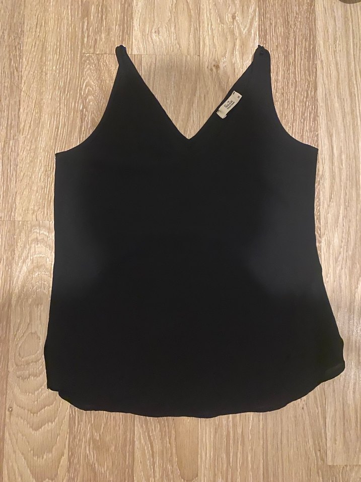 Kadın Siyah V Yakalı Basic Atlet - Görsel 2