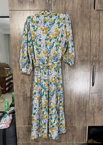 Uzun, bol kesim, kısa kollu bohem elbise - Görsel 3