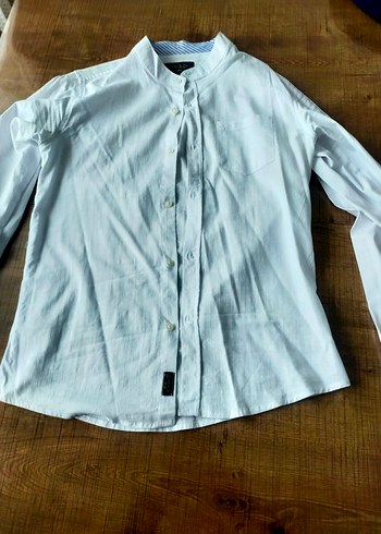 Erkek Gri Keten Uzun Kollu Gömlek - Görsel 2