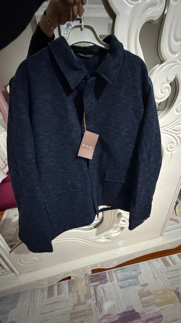 lacivert XXL beden loro piana kaşe mont ceket sıfır ürün - Görsel 4