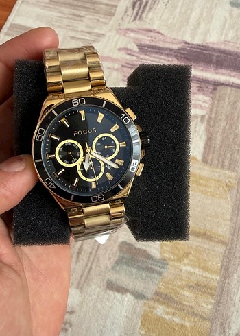 Altın Renkli Focus Erkek Kol Saati - Görsel 2