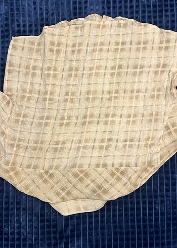 Massimo Dutti Kadın Sarı Keten Mini Gömlek - Görsel 6