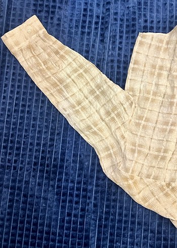 Massimo Dutti Kadın Sarı Keten Mini Gömlek - Görsel 7