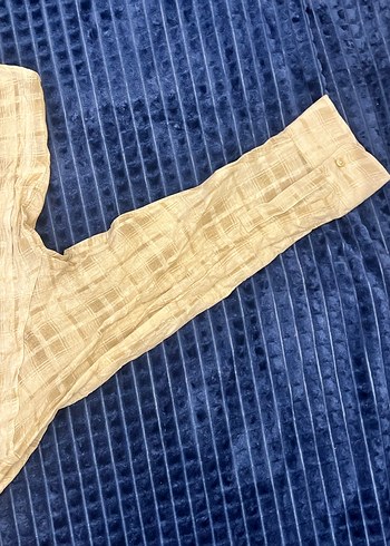 Massimo Dutti Kadın Sarı Keten Mini Gömlek - Görsel 5