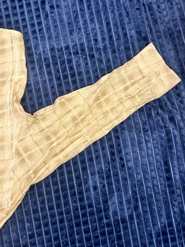 Massimo Dutti Kadın Sarı Keten Mini Gömlek - Görsel 5