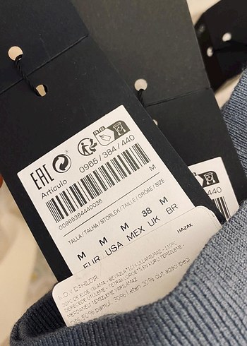 Massimo Dutti Gri V Yaka Erkek Süveter M beden - Görsel 7