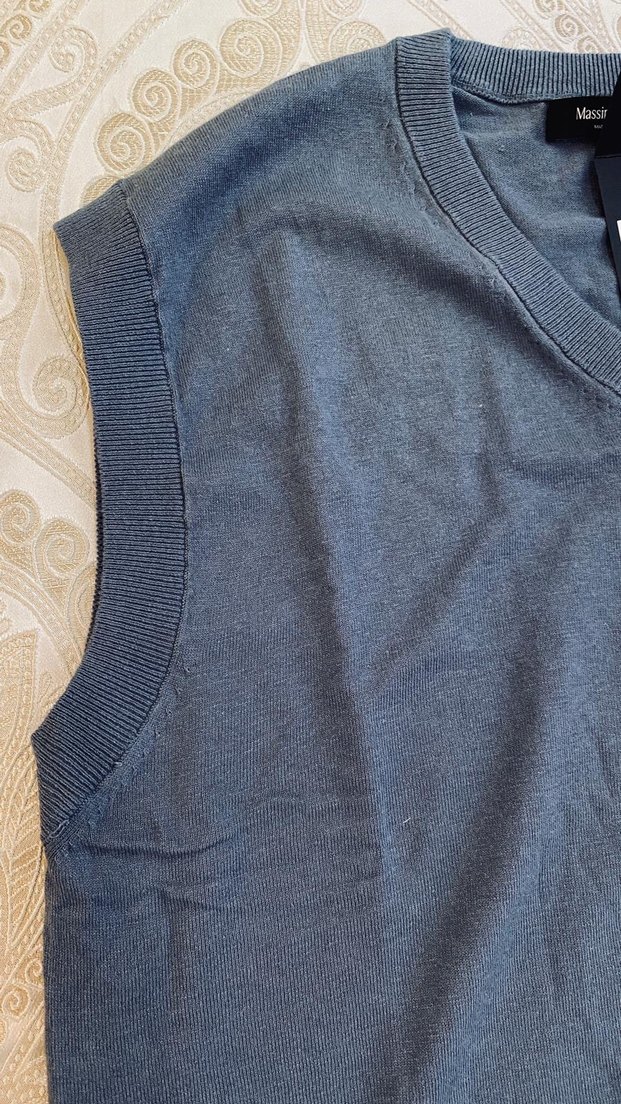 Massimo Dutti Gri V Yaka Erkek Süveter M beden - Görsel 4