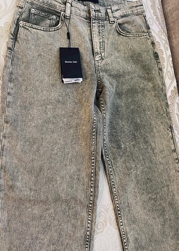 Massimo Dutti 40 beden Gri Bol Kesim Kot Pantolon - Görsel 4