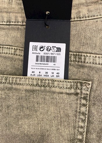 Massimo Dutti 40 beden Gri Bol Kesim Kot Pantolon - Görsel 6