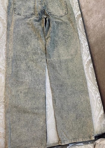 Massimo Dutti 40 beden Gri Bol Kesim Kot Pantolon - Görsel 8