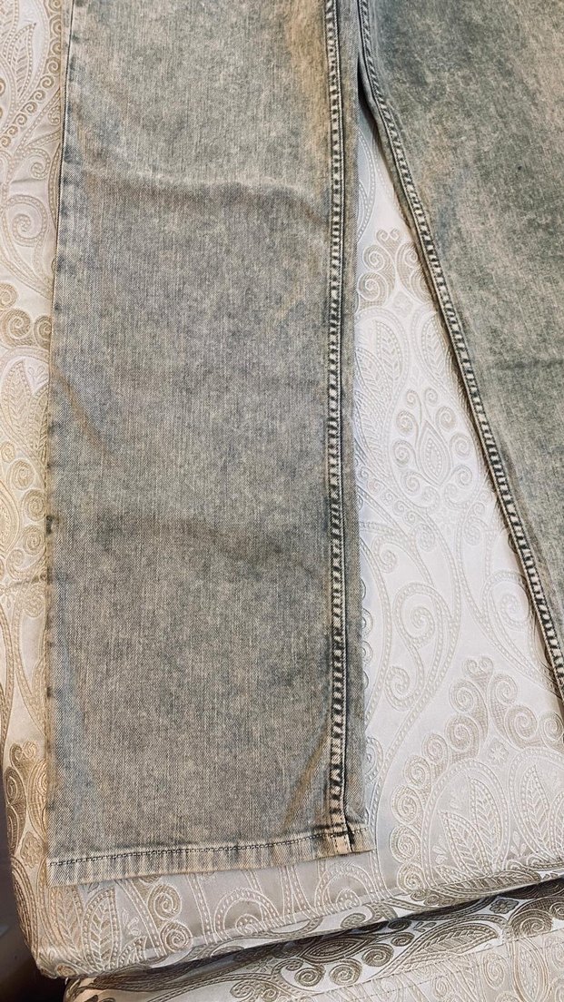 Massimo Dutti 40 beden Gri Bol Kesim Kot Pantolon - Görsel 5