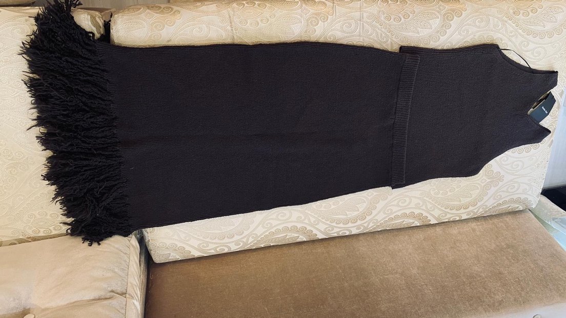 Massimo Dutti Kadın Siyah Örgü Bohem Etek - Görsel 3