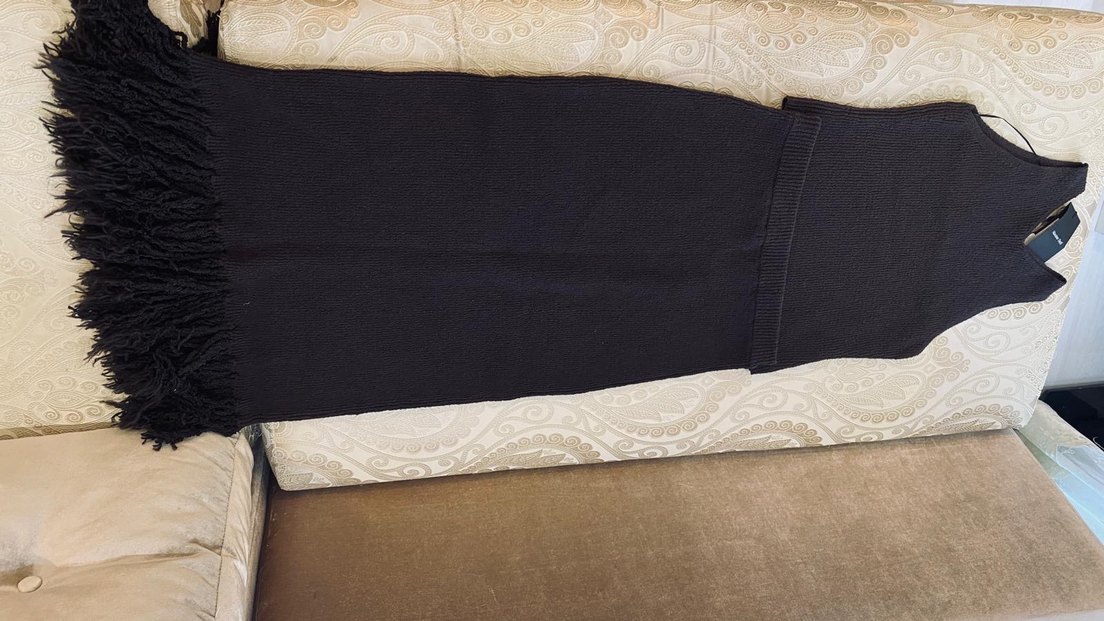 Massimo Dutti Kadın Siyah Örgü Bohem Etek - Görsel 4