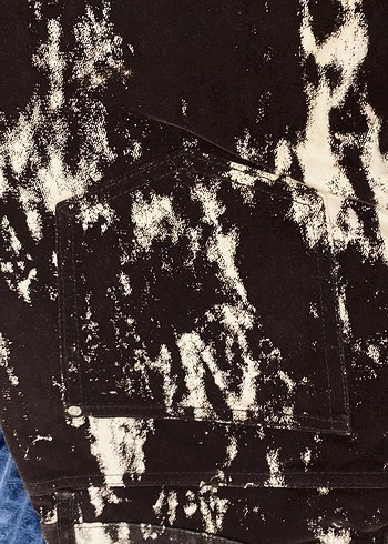 Massimo Dutti Siyah Batik Desenli Rahat Kadife Kot pantolon - Görsel 6