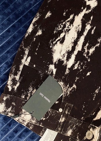 Massimo Dutti Siyah Batik Desenli Rahat Kadife Kot pantolon - Görsel 2