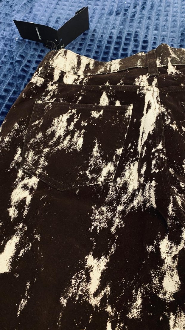 Massimo Dutti Siyah Batik Desenli Rahat Kadife Kot pantolon - Görsel 5