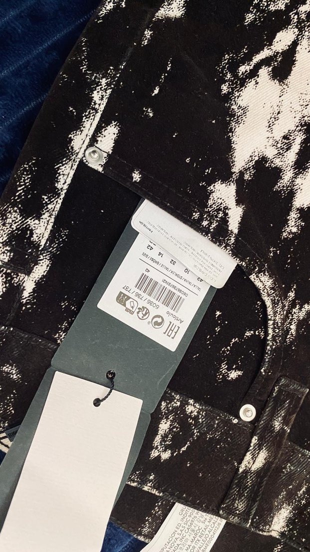 Massimo Dutti Siyah Batik Desenli Rahat Kadife Kot pantolon - Görsel 3