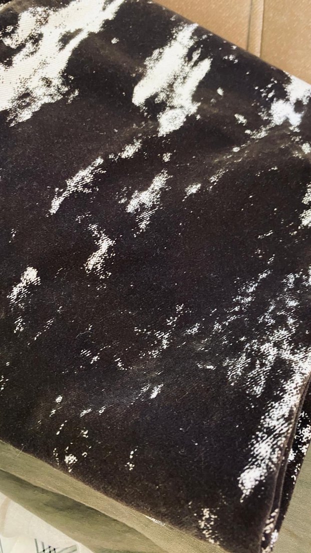 Massimo Dutti Siyah Batik Desenli Rahat Kadife Kot pantolon - Görsel 4