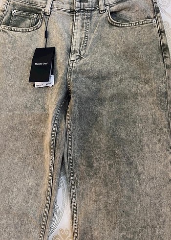 Massimo Dutti Kadın Gri Denim Kot Pantolon - Görsel 8