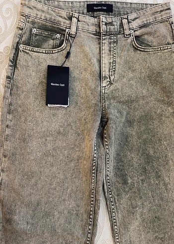 Massimo Dutti Kadın Gri Denim Kot Pantolon - Görsel 9