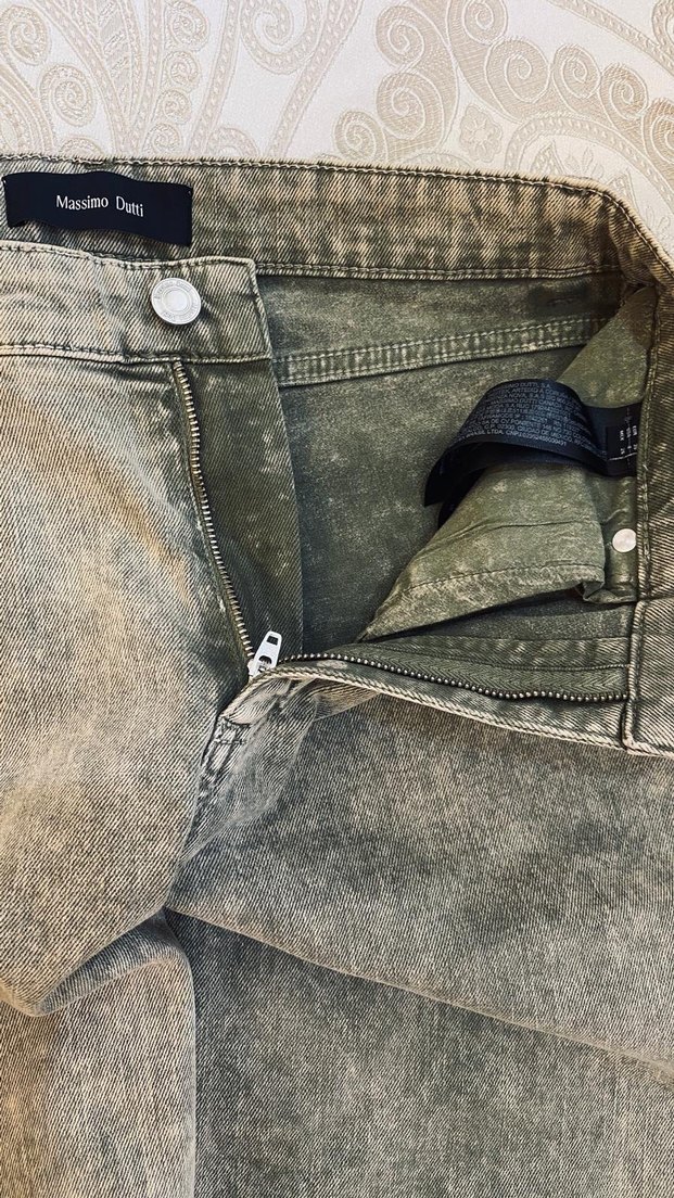 Massimo Dutti Kadın Gri Denim Kot Pantolon - Görsel 3