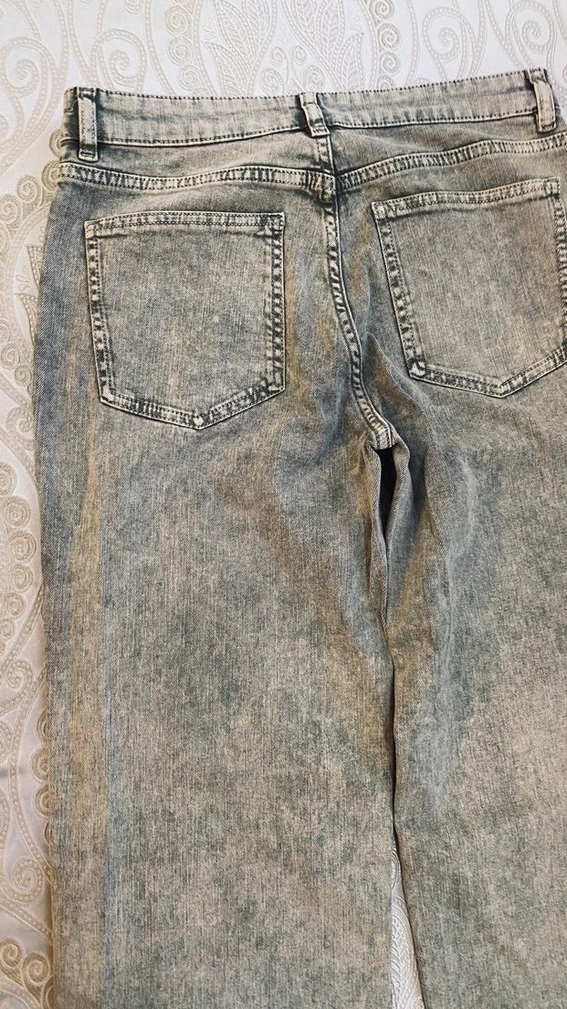 Massimo Dutti Kadın Gri Denim Kot Pantolon - Görsel 4