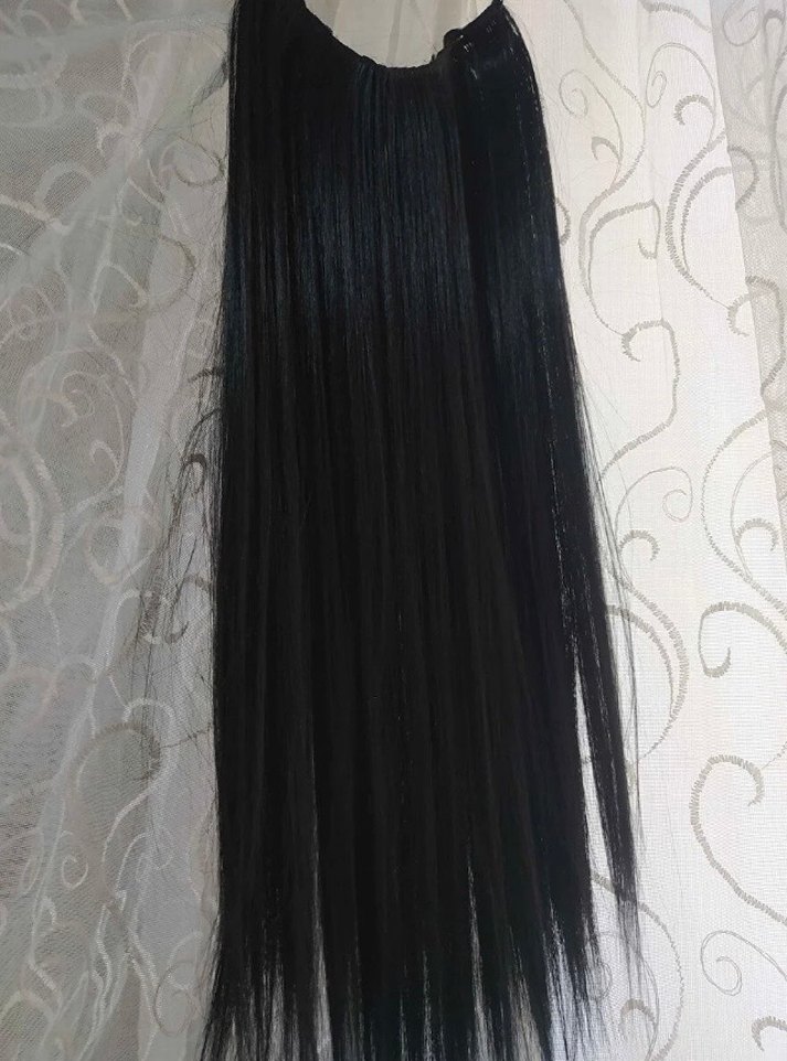 Siyah Elastik Sentetik Saç Uzantısı - Görsel 2