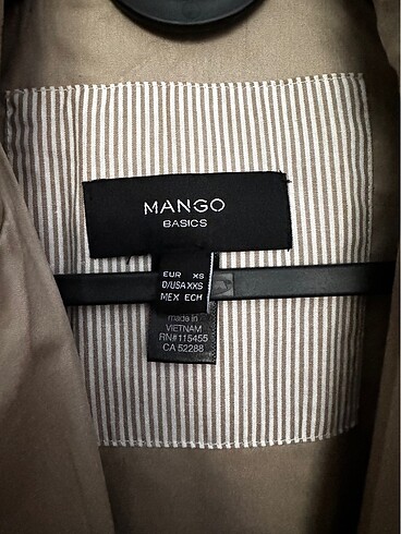 xs Beden Mango kemerli trençkot