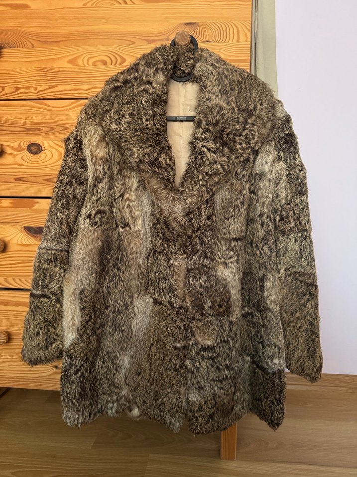 Bej Kadın Kürk Detaylı Midi Kaban - Görsel 2