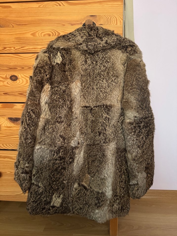 Bej Kadın Kürk Detaylı Midi Kaban - Görsel 3