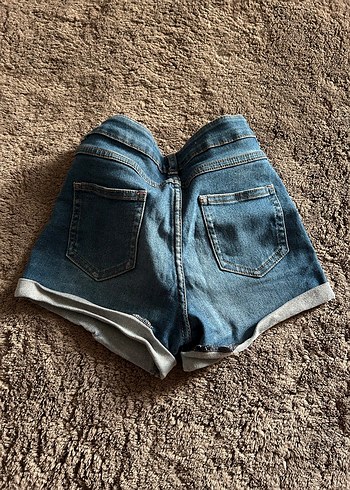 Kız Çocuk Mavi Mini Kot Şort - Görsel 2