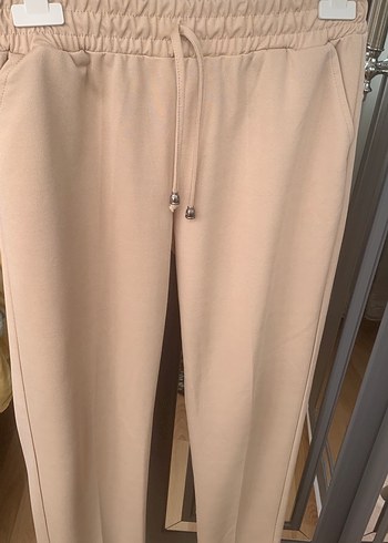 Bej Midi Kadın Rahat Kesim Kumaş Pantolon - Görsel 2