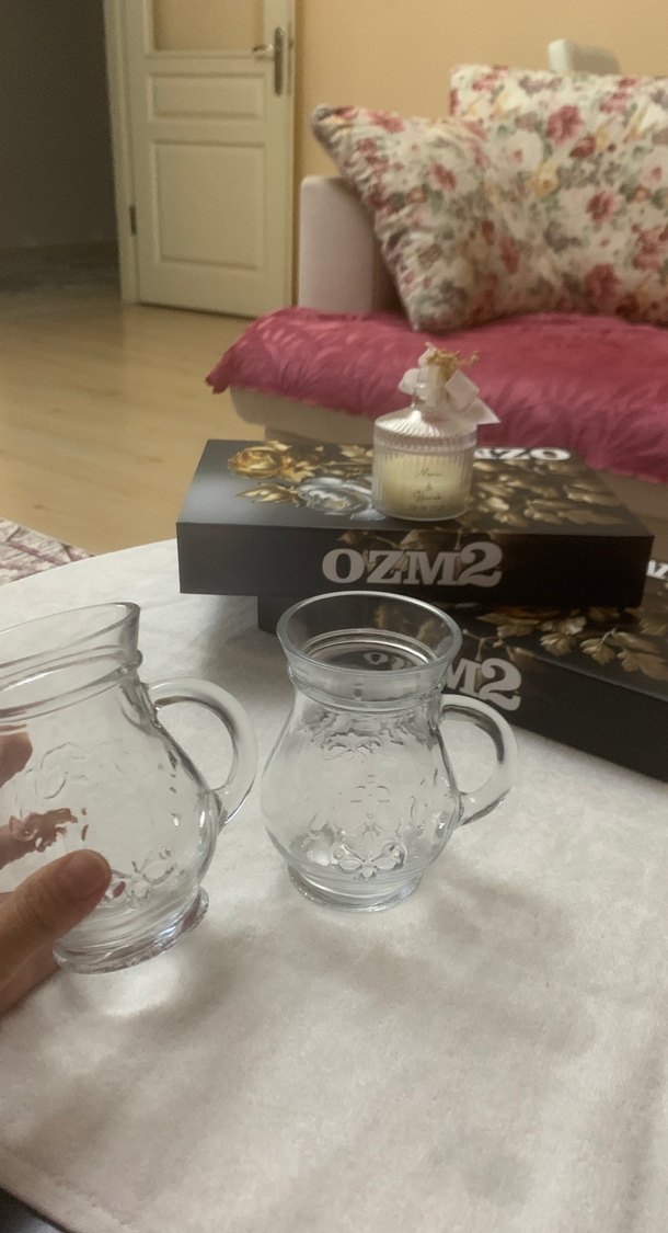 Kabartmalı Desenli 2 Adet Cam Çay Bardağı - Görsel 2