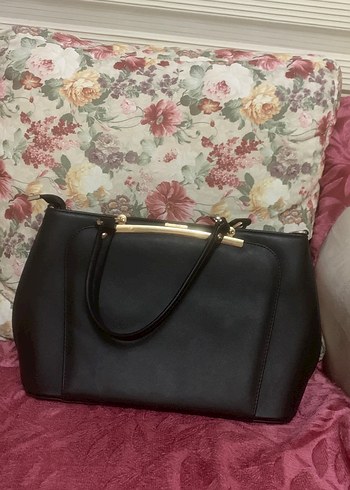 Siyah Deri Tokalı Yılan Desenli Kadın Çanta - Görsel 5