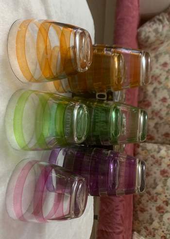 Renkli Çizgili 7'li Cam Bardak Seti - Görsel 2