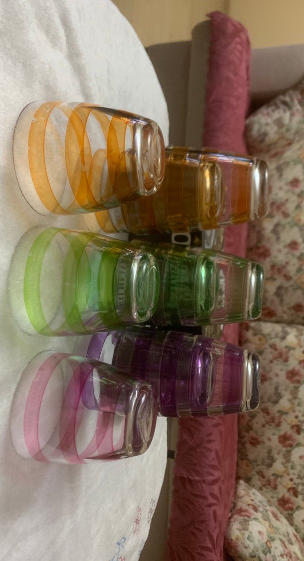 Renkli Çizgili 7'li Cam Bardak Seti - Görsel 2