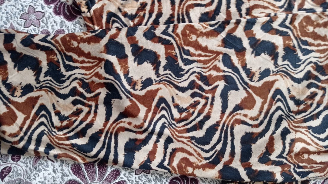 sıfır Kahverengi Zebra Desenli Uzun Kollu Kadın Pijama - Görsel 3