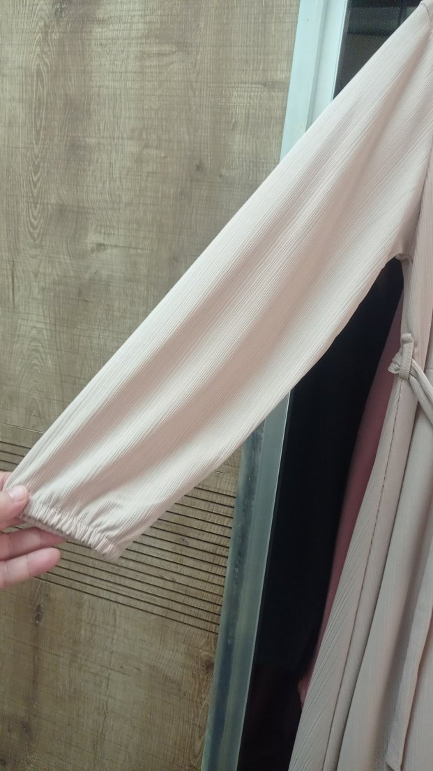 Uzun Kollu ince Elbise - Görsel 5