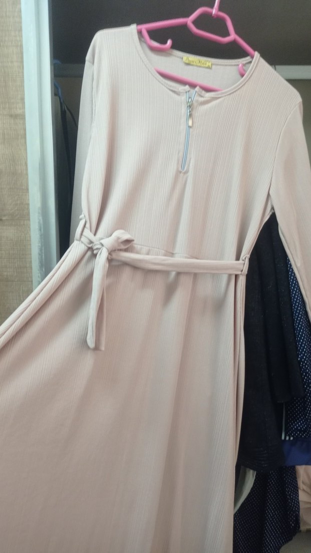 Uzun Kollu ince Elbise - Görsel 2