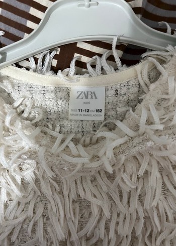 Zara çocuk 11-12 yaş Kısa Kollu Beyaz Yünlü Kadın Kazak - Görsel 2