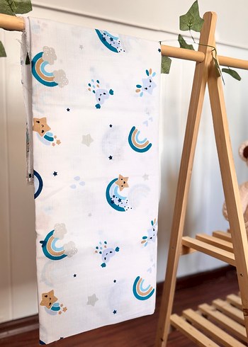 ERKEK BEBEK MÜSLİN ÖRTÜ 70X80cmdir - Görsel 2