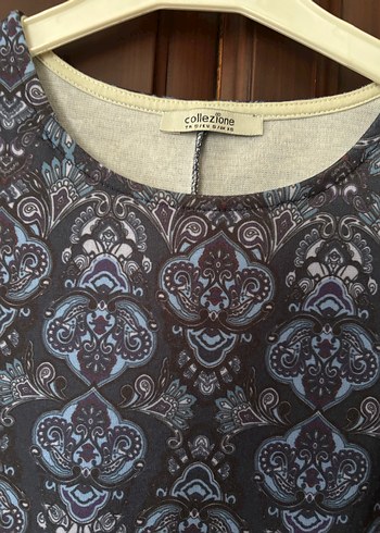 Lacivert desenli Mini Elbise - Görsel 2