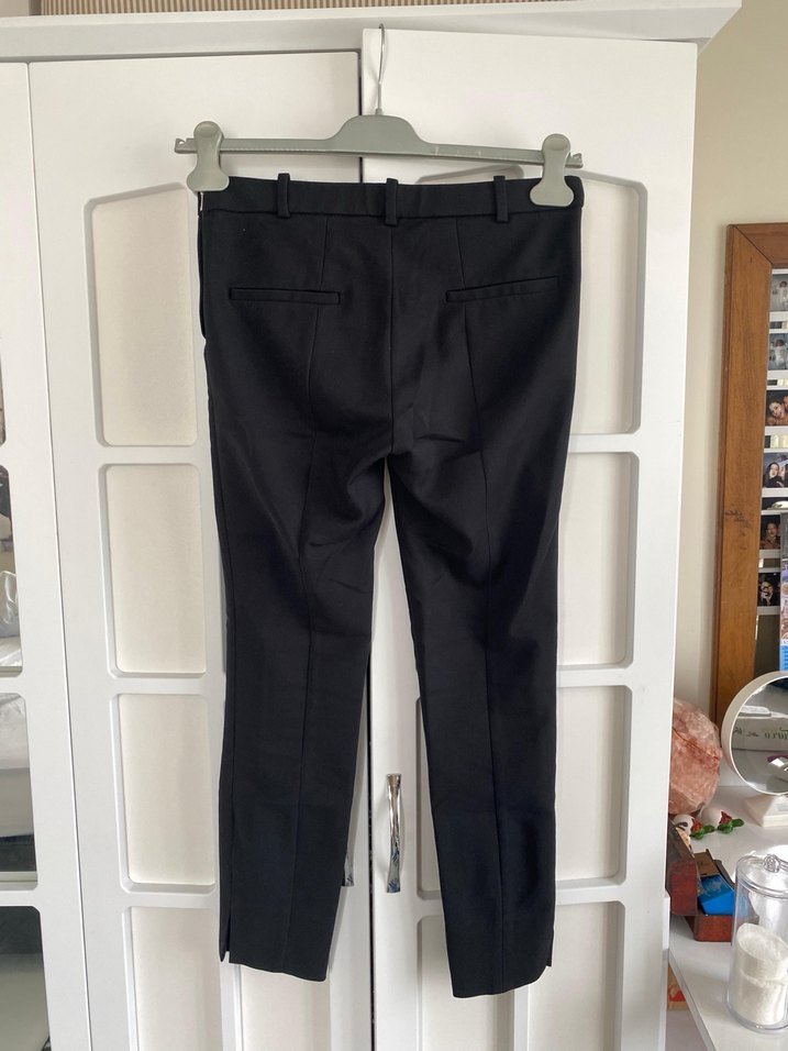 Siyah Midi Kumaş Kadın Pantolon - Görsel 2