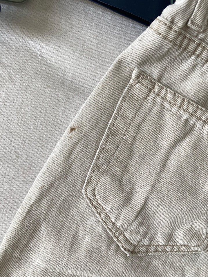 Bej Rahat Kesim Midi Kadın Kot  Pantolon mom jeans - Görsel 2