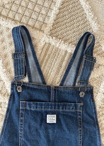 Kadın Lacivert Denim Kısa Salopet - Görsel 2