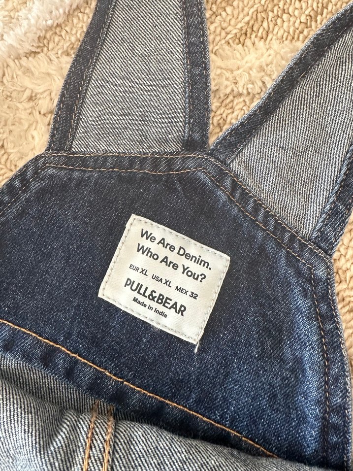 Kadın Lacivert Denim Kısa Salopet - Görsel 4