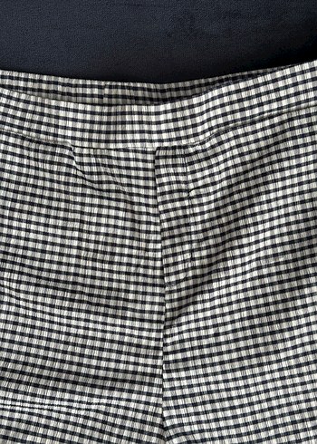 Kadın Ekose Mini Şort - Gri - Görsel 2