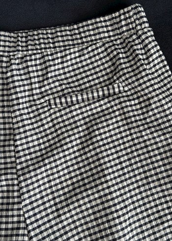 Kadın Ekose Mini Şort - Gri - Görsel 7