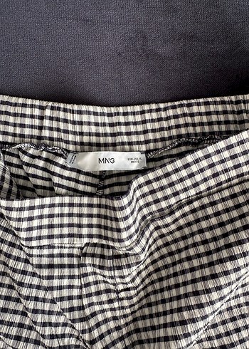 Kadın Ekose Mini Şort - Gri - Görsel 3