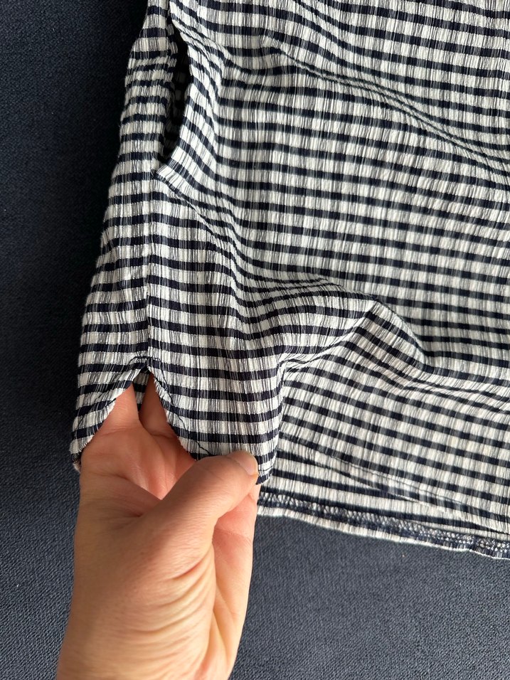 Kadın Ekose Mini Şort - Gri - Görsel 5